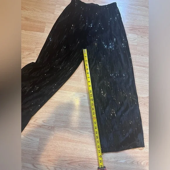 Zara Black Sequin Pants - Picture 2 of 5
